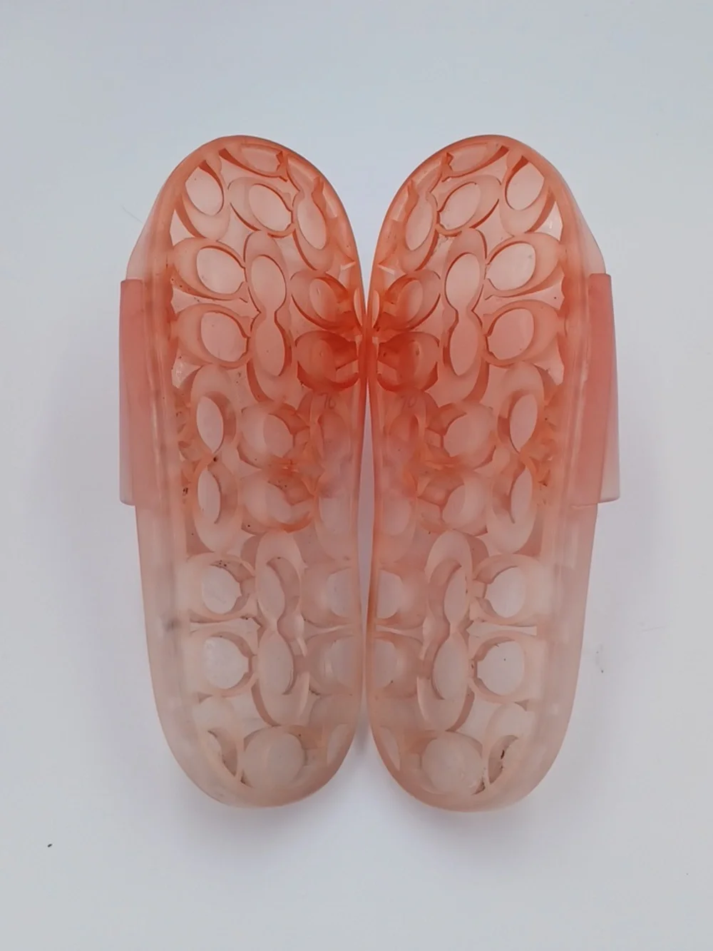 Coach Ulyssa Jelly Pool Slides Tangerine/Melon - Picture 6 of 7